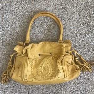 Junior Drake yellow leather bag